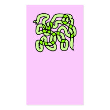 Lime Green Snake, on pink. Business Card Template
