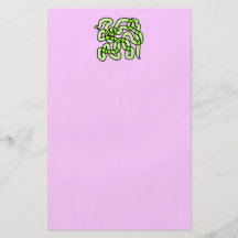 Lime Green Snake, on pink. Flyers