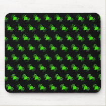 Lime Green Spiders on Black mousepads