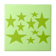 Lime Green Stars tile