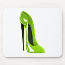 Lime Green Stiletto Shoe Mousemat