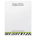 Lime Green Zebra Print Letterhead