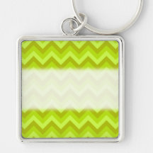 Lime Green Zig Zag Pattern. Keychain