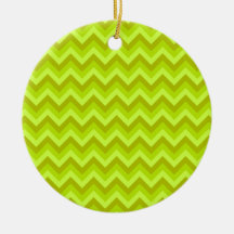 Lime Green Zig Zag Pattern. Ornaments