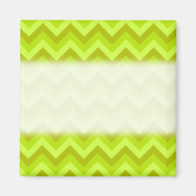 Lime Green Zig Zag Pattern. Refrigerator Magnet