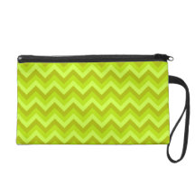 Lime Green Zig Zag Pattern. Wristlet
