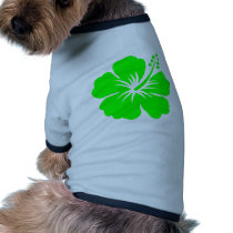 Lime hibiscus flower doggie tee shirt