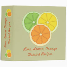 Lime, Lemon and Orange Recipe Binder