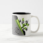Lime Love Birds On Sakura Tree Mugs