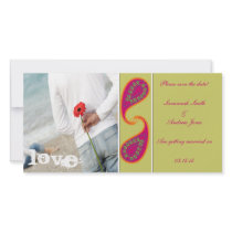 Lime & Raspberry Paisley Save the Date  Your Photo