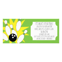 Lime Rolling Good Time Bowling Birthday Party Personalized Invitations