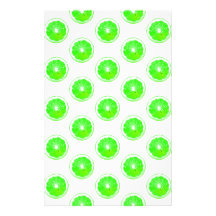 Lime Slice Polka Dots Pattern Stationery Design