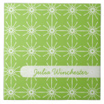Lime Starburst Personalized Tile
