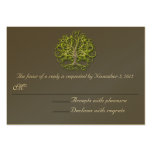Lime Swirled Love Tree RSVP Business Card Templates