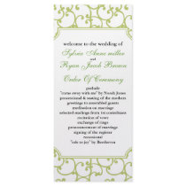 lime Wedding program Rack Cards