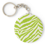 Lime & White Zebra Keychains