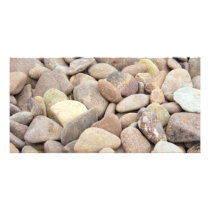 limestone pebbles customized photo card