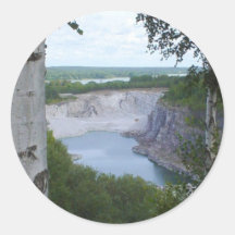 Limestone Quarry Landscape Round Stickers