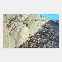 Limestone seawall rectangular stickers