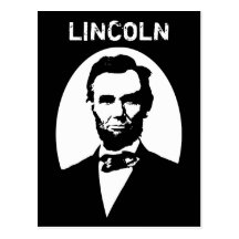 Lincoln Black and White Postcard