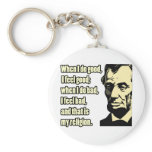 Lincoln Good Bad Religion Quote Key Chains