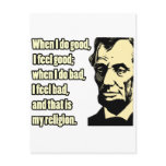 Lincoln Good Bad Religion Quote Postcard