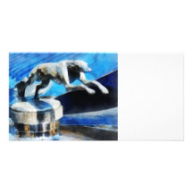 Lincoln Greyhound Hood Ornament Custom Photo Card