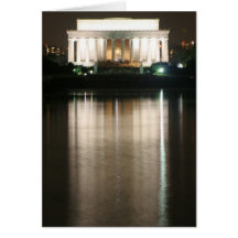 Lincoln Memorial Night Reflection Card