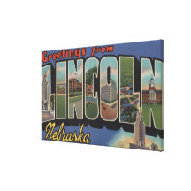 Lincoln, Nebraska - Large Letter Scenes Canvas Prints