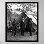 Lincoln, Pinkerton, and McClernand 1862 Print