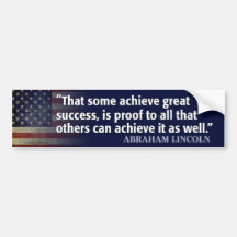 Lincoln Quote: Achieve Success Bumper Sticker