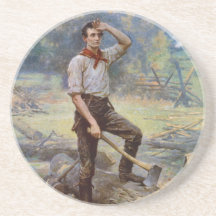 Lincoln the Rail Splitter by Jean L. Gerome Ferris Beverage Coaster