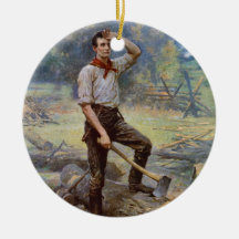 Lincoln the Rail Splitter by Jean L. Gerome Ferris Ornament