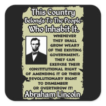 Lincoln: This Country Belongs To The People! Sticker