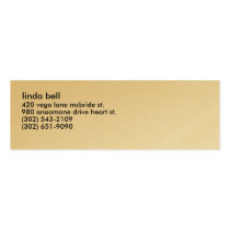 linda bell, 420 vega lane mcbride st., 980 anao... business cards