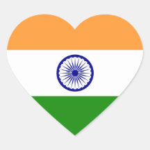 L'Inde/drapeau indien de coeur Autocollant