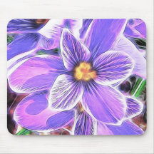 Line Art Crocus Mouse Pad