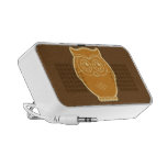 Line Art Owl Doodle Speaker (brown background)
