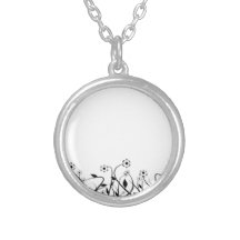 Line Art Pencil Sketch Abstract Design Draw Paper Necklace