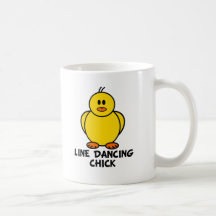 Line Dancing Chick Coffee Mugs
