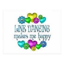 Line Dancing Happinness Postcard