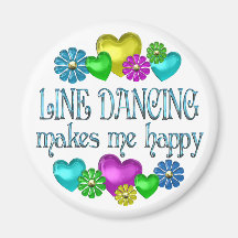 Line Dancing Happinness Refrigerator Magnet