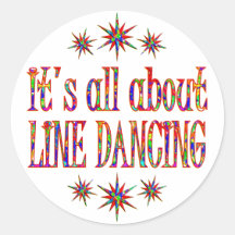 LINE DANCING ROUND STICKERS