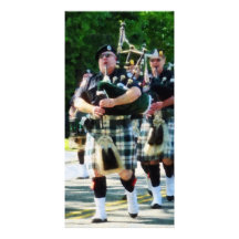 Line of Bagpipers Personalized Photo Card