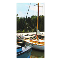 Line of Docked Boats, Tuckerton Seaport, NJ Photo Greeting Card