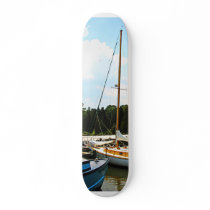 Line of Docked Boats, Tuckerton Seaport Skateboard