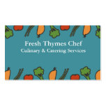 Line vegetables vegan chef catering business cards