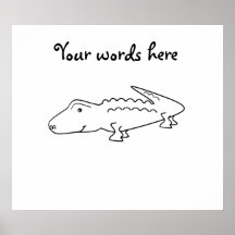 Lineart d'alligator posters