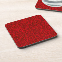 LineArt - Red - Coaster