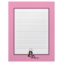 Lined Feminine Chef Letterhead #2